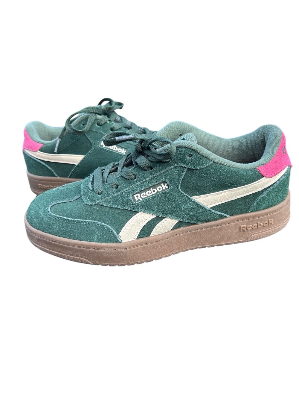 Reebok women’s Kelly green suede forte lounger sneakers size 7 blokecore
